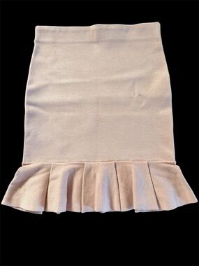 Express Pale Blush Ruffle-Hem Pencil Skirt